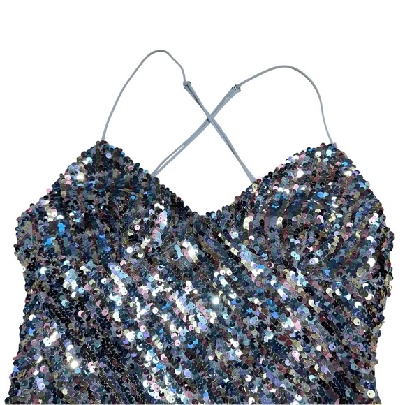 For Love & Lemons Multi Colored Showtime Sequin Mini Dress Womens XS - Picture 3 of 8
